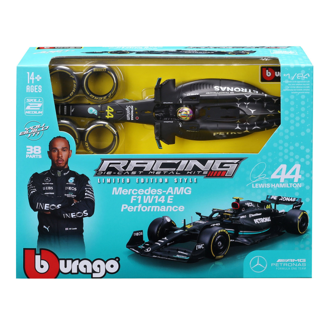 Конструктори з унікальними деталями - Конструктор Bburago Mercedes-AMG F1 W14 Performance #44 38 деталей (18-28510)