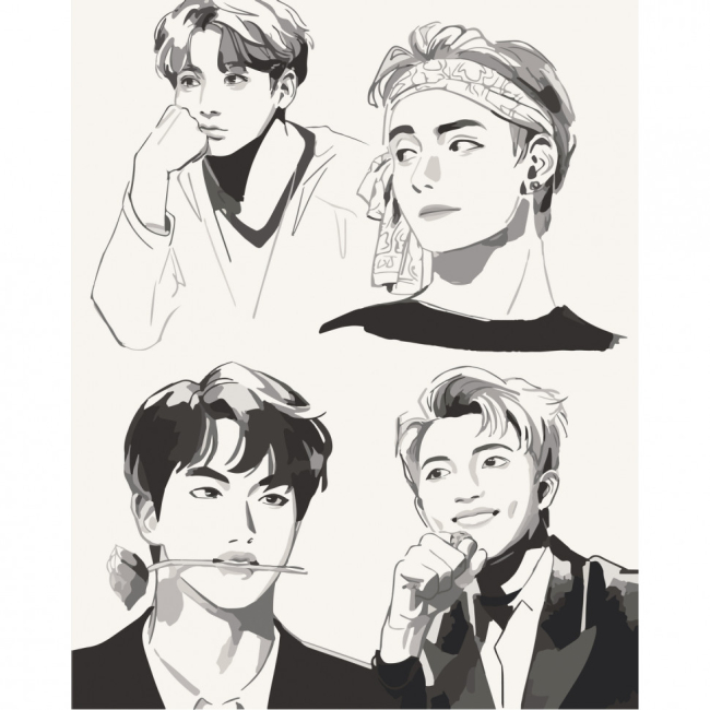 Товари для малювання - Картина за номерами Art Craft BTS. Fan Art 40 х 50 см (10278-AC)