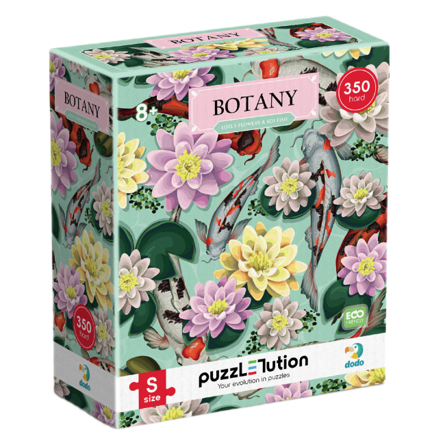 Пазлы - Пазл DoDo Botany Hard-S Цветы лотоса и рыбки карпы кои 350 элементов (300612)