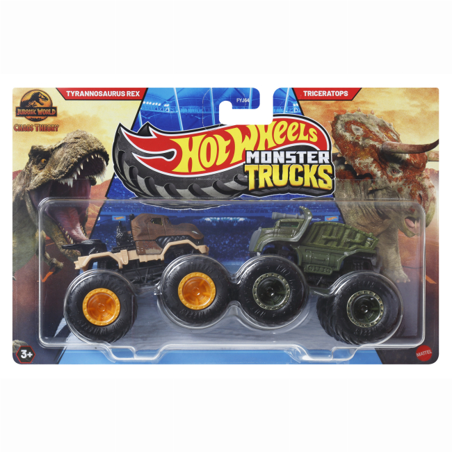 Автомодели - Набор автомоделей Hot Wheels Monster trucks Tyrannosaurus Rex vs Triceratops (FYJ64/JCC72)