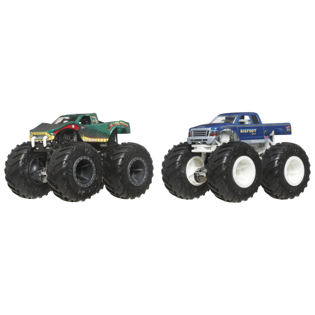 Автомодели - Набор автомоделей Hot Wheels Monster trucks Snakebite vs Bigfoot (FYJ64/JCC74)