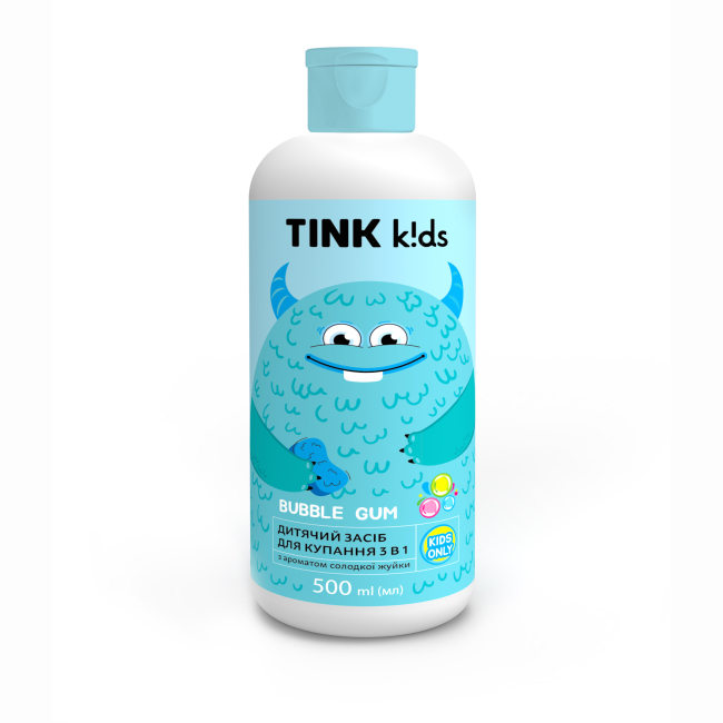 Косметика - Засіб для купання Tink kids Bubble Gum 3 в 1 500 мл (4823109410886)