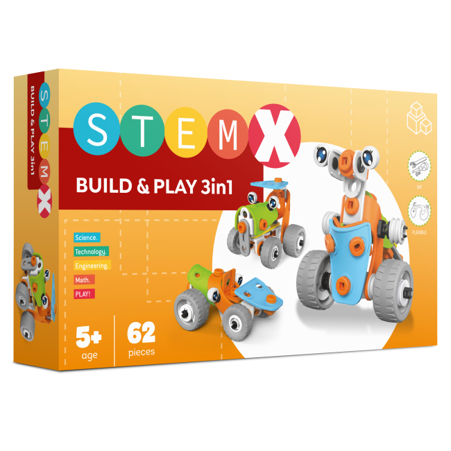 Конструкторы с уникальными деталями - Конструктор StemX Build and play 3 в 1 (73261)