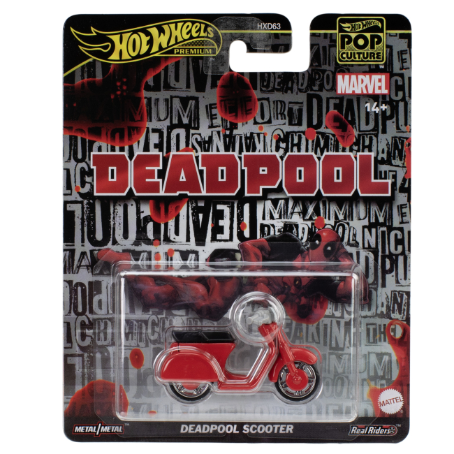 Автомоделі - Мотоцикл Hot Wheels Pop culture Deadpool scooter (HXD63/JBL70)