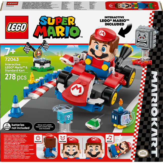 Конструктори LEGO - Конструктор LEGO Super Mario Mario Kart – Interactive LEGO Mario та Standard Kart (72043)