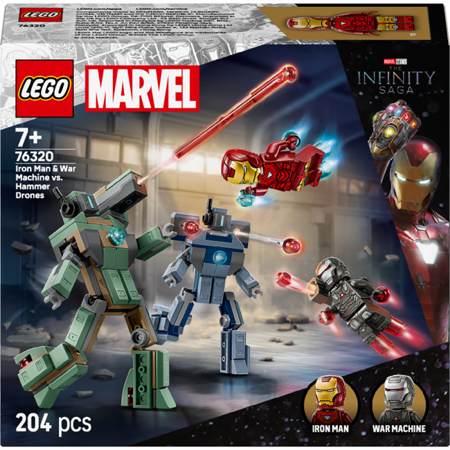 Конструкторы LEGO - Конструктор LEGO Marvel Железный человек и Боевая Машина против Хаммер Дронов (76320)