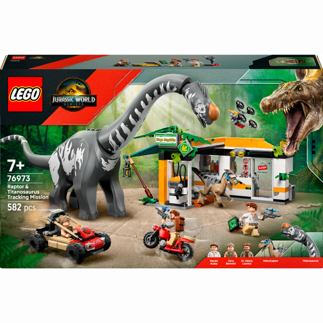 Конструкторы LEGO - Конструктор LEGO Jurassic World Миссия по отслеживанию раптора и титанозавра (76973)
