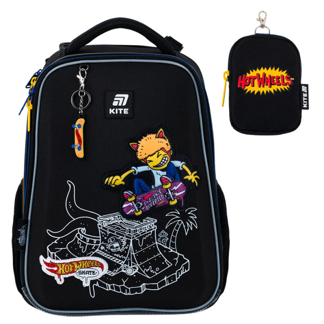Рюкзаки и ранцы для школы - Рюкзак школьный Kite Education Hot Wheels Skate каркасный (HW25-531M)