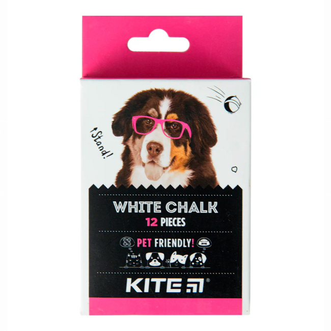 Канцтовары - Мел белый круглый Kite Dogs 12 шт (K22-079-12)