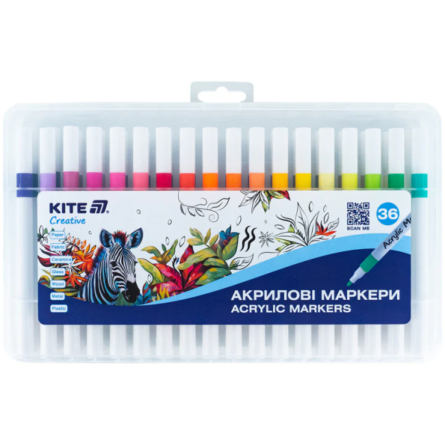 Канцтовары - Набор маркеров Kite Creative акриловых 36 цветов (K-1158)