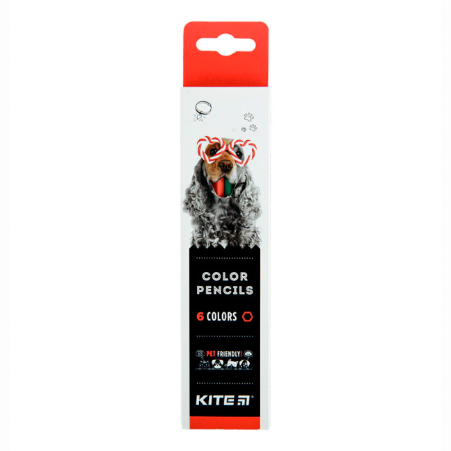 Канцтовари - Олівці кольорові Kite Dogs 6 кольорів (K22-050-1)