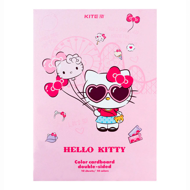 Канцтовари - Картон кольоровий Kite Hello Kitty 10 аркушів А4 (HK24-255)