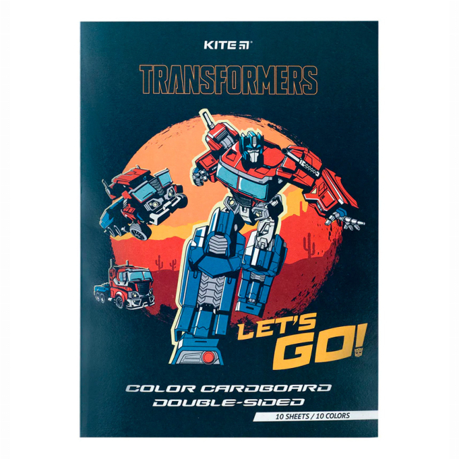 Канцтовари - Картон кольоровий Kite Transformers 10 аркушів А4 (TF24-255)