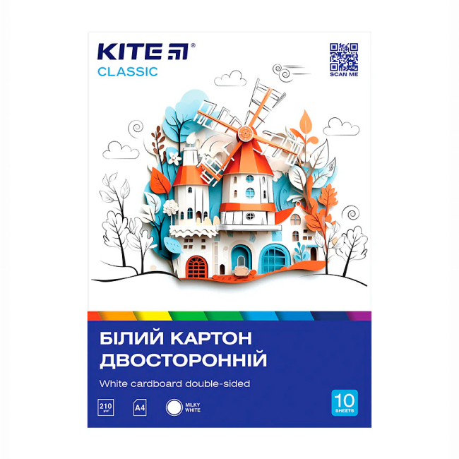 Канцтовари - Картон білий Kite Classic 10 аркушів A4 (K-254)