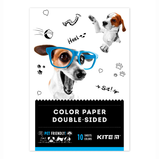Канцтовари - Папір кольоровий Kite Dogs 10 аркушів А5 (K22-293)