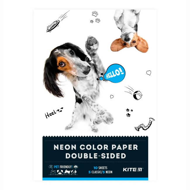 Канцтовари - Папір кольоровий двостороній Kite Dogs 10 аркушів А4 (K22-288)