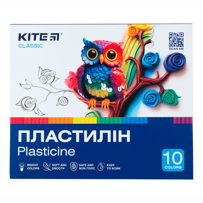 Наборы для лепки - Восковый пластилин Kite Classic 10 цветов (K-084)