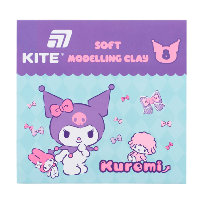 Набори для ліплення - ​Восковий пластилін Kite Kuromi 8 кольорів (HK24-082)