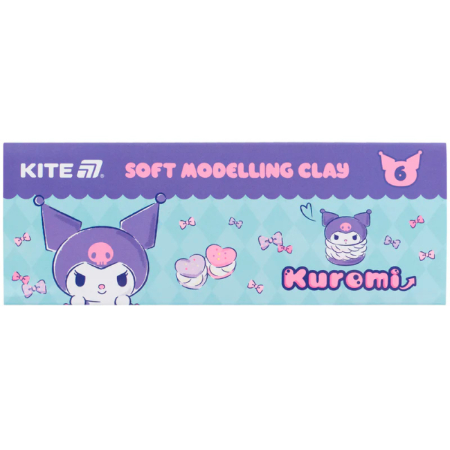 Набори для ліплення - ​Восковий пластилін Kite Kuromi 6 кольорів (HK24-081)