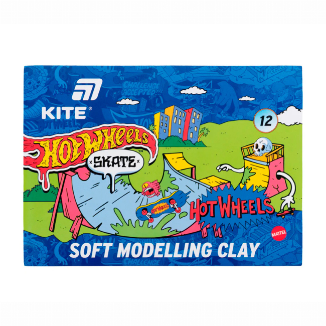Набори для ліплення - Пластилін восковий Kite Hot Wheels 12 кольорів (HW25-1086-2)