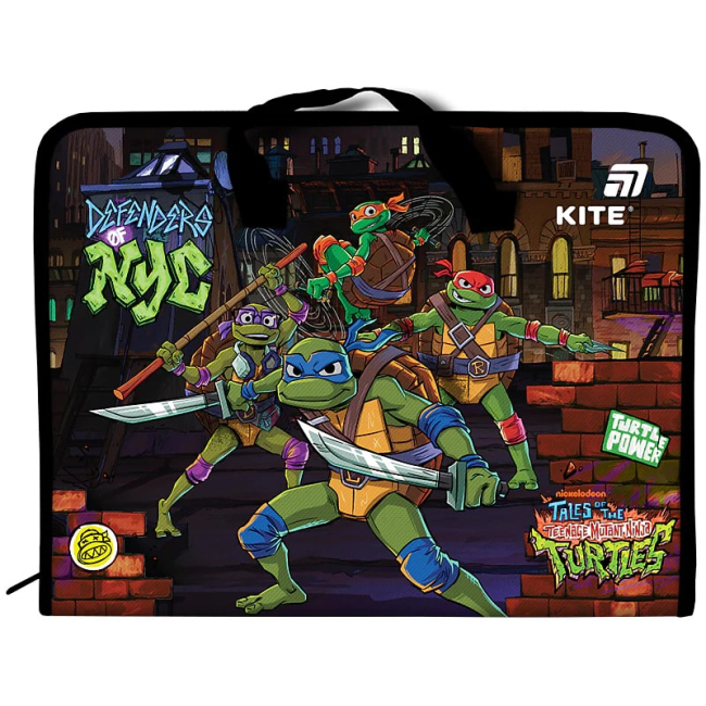 Канцтовари - Папка-портфель Kite Ninja Turtles на блискавці A4 (NT25-202)