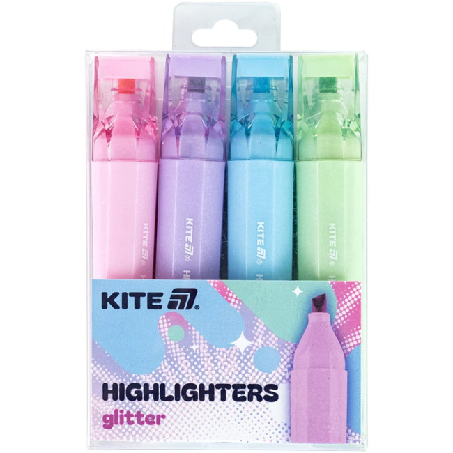 Канцтовари - Набір маркерів Kite Highlighters creative glitter (K24-1146-4)