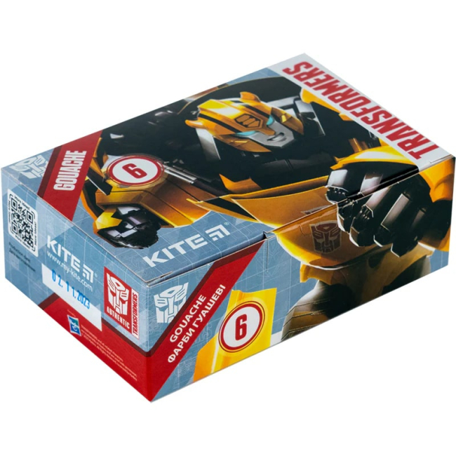Канцтовари - Фарби гуаш Kite Transformers 6 кольорів (TF23-062)
