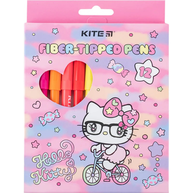 Канцтовары - Набор фломастеров Kite Hello Kitty 12 цветов (HK24-447)