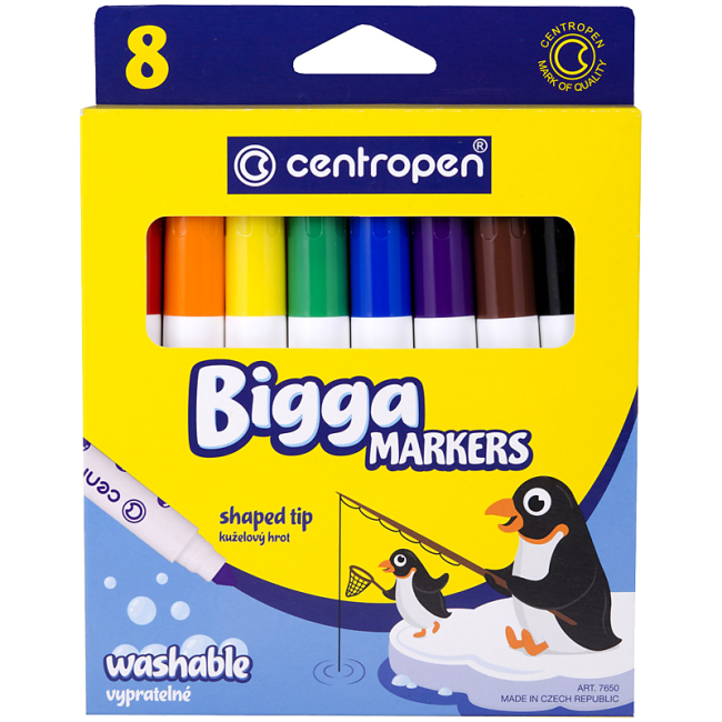 Канцтовары - Набор фломастеров Centropen Bigga 8 цветов (7650/08)