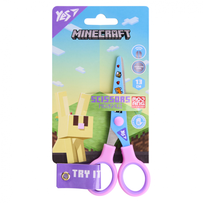 Канцтовари - Ножиці Yes Minecraft ​spring ​13 см з принтом на лезі (480471)