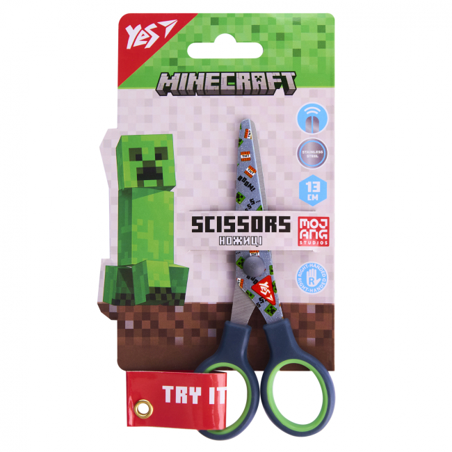 Канцтовари - Ножиці Yes Minecraft 13 см з принтом на лезі (480470)