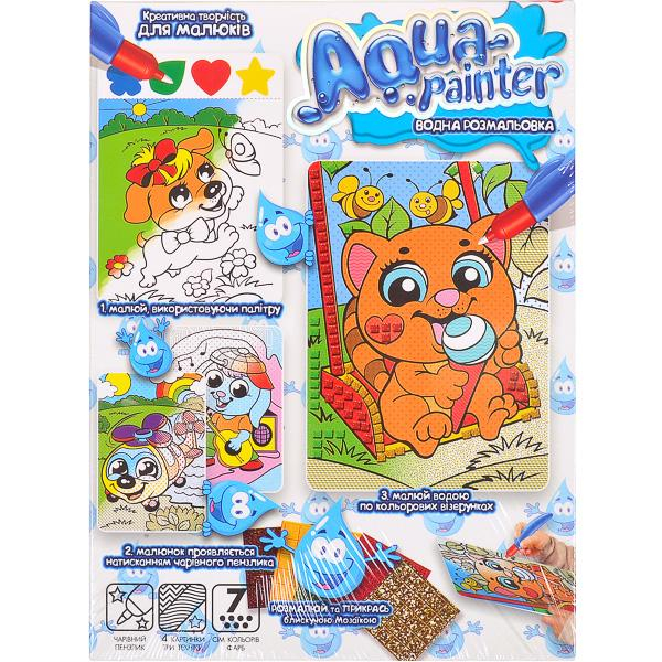 Товари для малювання - Водна розмальовка Danko toys Aqua painter Єнот з морозивом (AQP-01-09U)