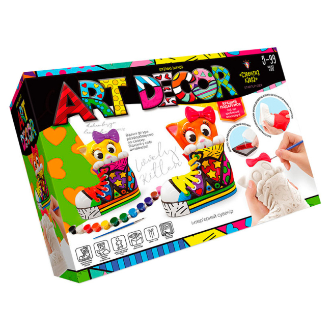 Набори для творчості - Набір для творчості Danko toys Art decor Розфарбуй фігурку Кошеня (ARTD-01-03U)
