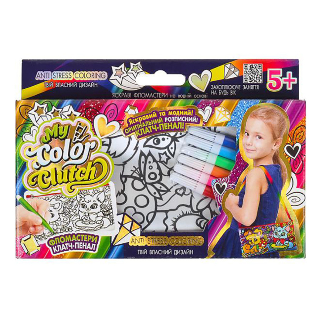 Набори для творчості - Набір для творчості Danko toys My color сlutch із фломастерами (CCL-02-04U)