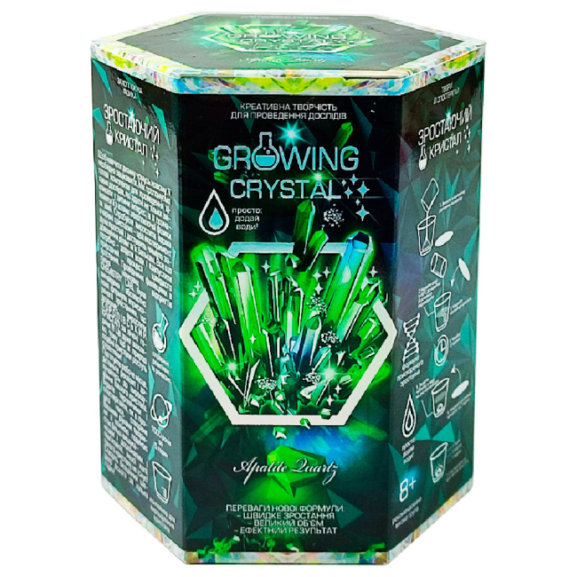 Наукові ігри, фокуси та досліди - Набір для дослідів Danko toys Growing crystal Апатит (GRK-01-02U)