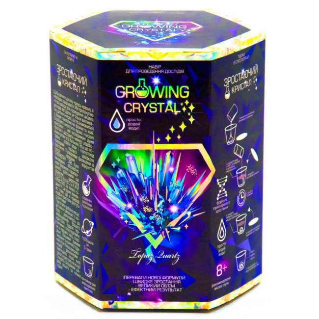 Наукові ігри, фокуси та досліди - Набір для дослідів Danko toys Growing crystal Топаз (GRK-01-04U)