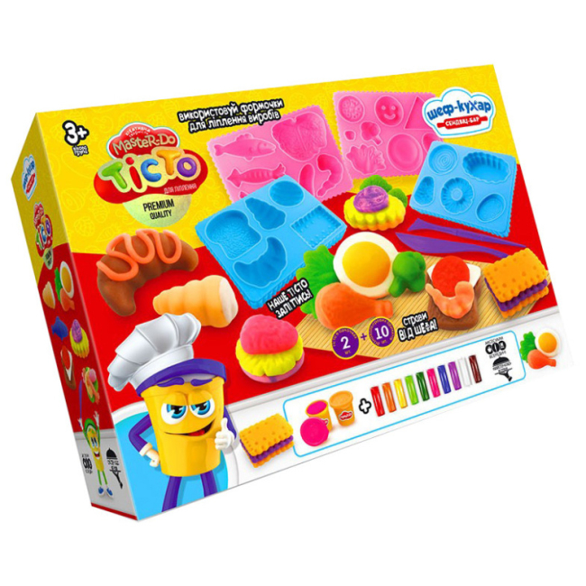 Наборы для лепки - Тесто для лепки Danko toys Шеф-повар Сэндвич-бар с формочками (TMD-17-03U)