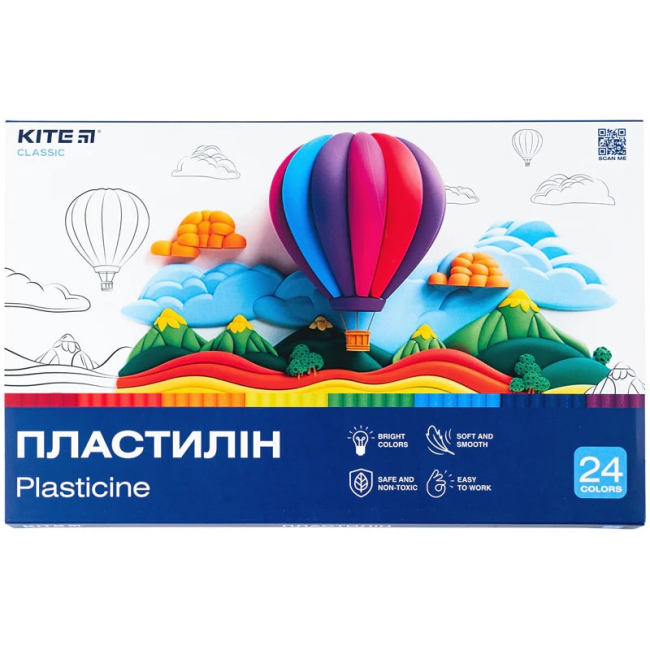 Наборы для лепки - Пластилин Kite Classic 24 цвета (K-089)