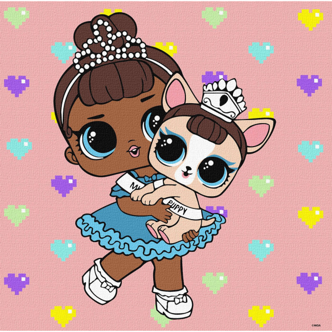 Товары для рисования - Картина по номерам Ідейка Lol Surprise TroopSurprise Miss Baby with Miss Puppy 40 х 40 см (KHO6291)