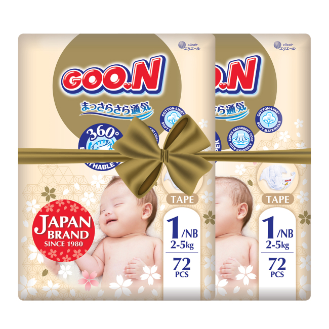 Товари для догляду - Підгузки Goo.N Premium soft NB (до 5 кг) 144 штуки (F1010101-152-2)