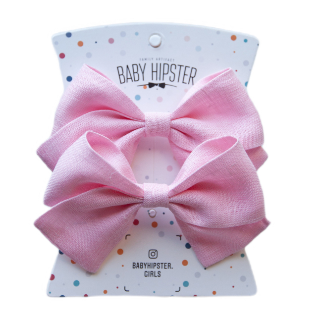 Біжутерія та аксесуари - Бантики Baby Hipster Льон рожевий 2 штуки (2110000049256)