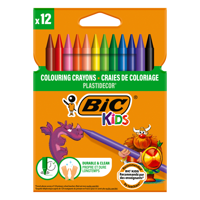 Канцтовары - Мел цветной BIC Kids Plastidecor 12 штук (bc9457645)