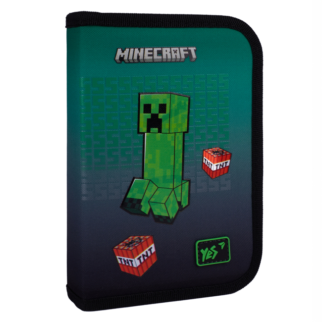 Пеналы и кошельки - Пенал Yes HP-04 Minecraft icons одинарный с двумя клапанами (533633)