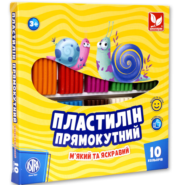 Наборы для лепки - Пластилин восковой Школярик 10 цветов (303116003-UA)