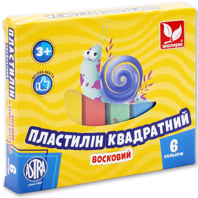 Наборы для лепки - Пластилин восковой Школярик 6 цветов (83811908-UA)