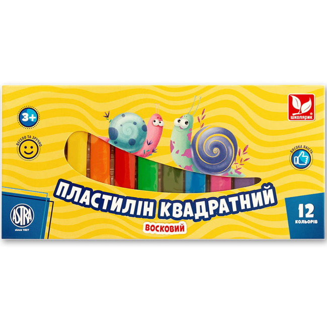 Наборы для лепки - Пластилин восковой Школьник 12 цветов (83813908-UA)