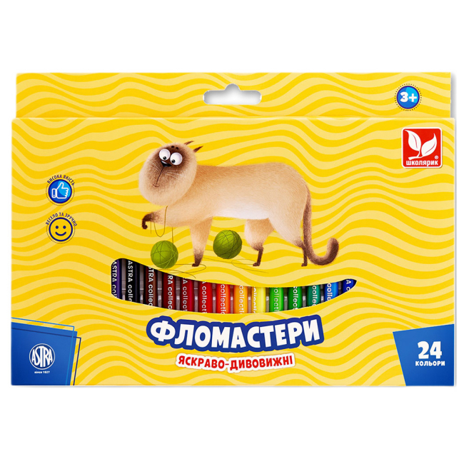 Канцтовары - ​Набор фломастеров Школярик 24 цвета (314107003-UA)