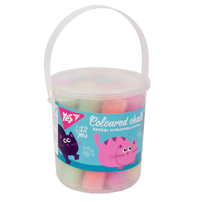 Канцтовари - Крейда кольорова Yes Kittecon в вiдрi 12 шт (400452)