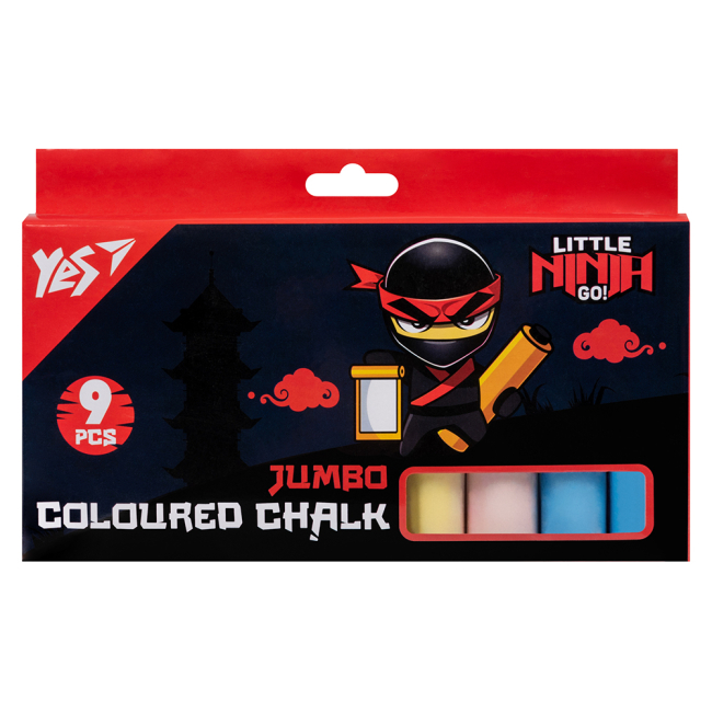 Канцтовары - Мел цветной Yes Jumbo Ninja 9 шт (400503)
