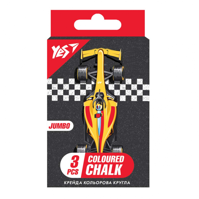 Канцтовары - Мел цветной Yes Race legend Jumbo 3 шт (400461)
